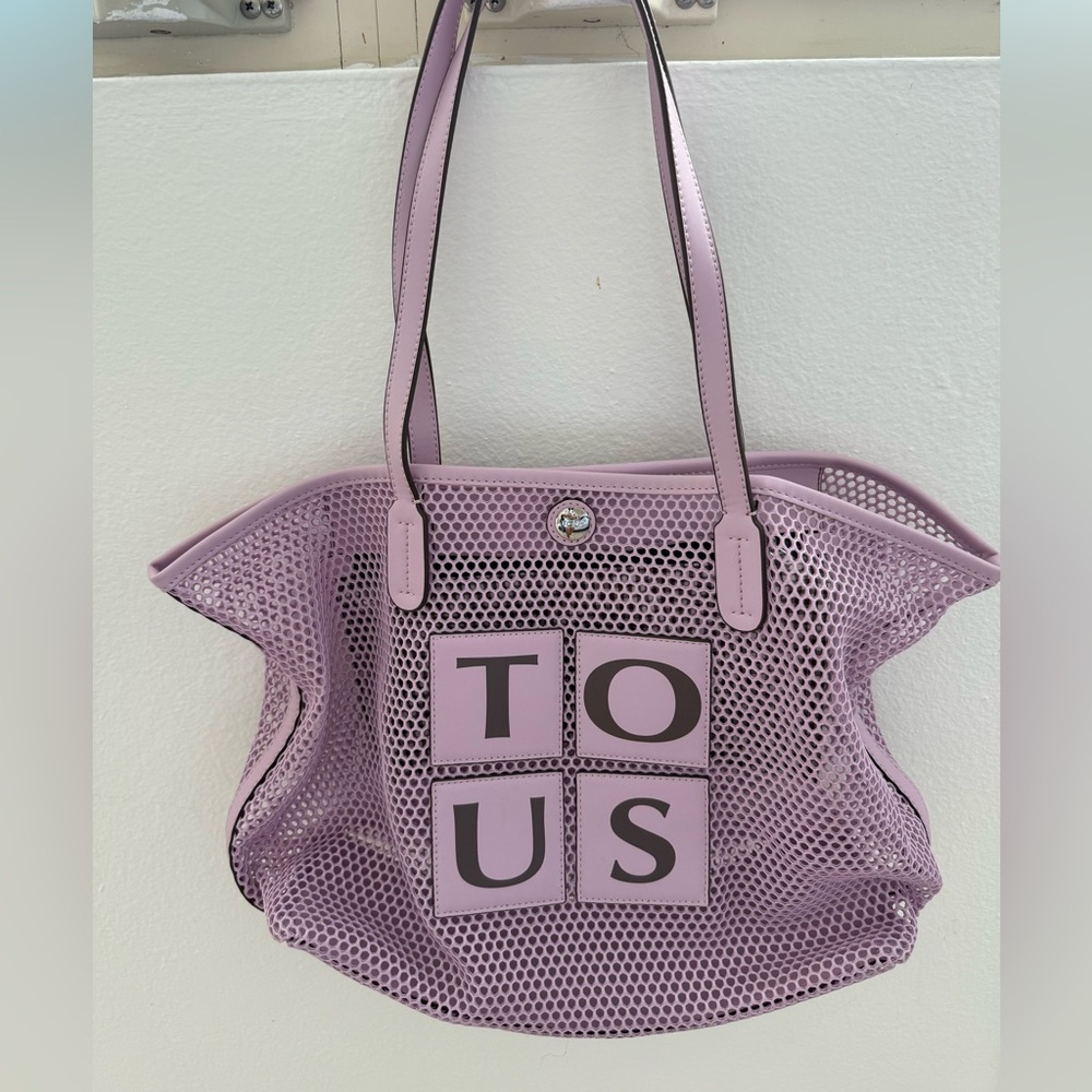 Tous Lilac Mesh Tote Bag